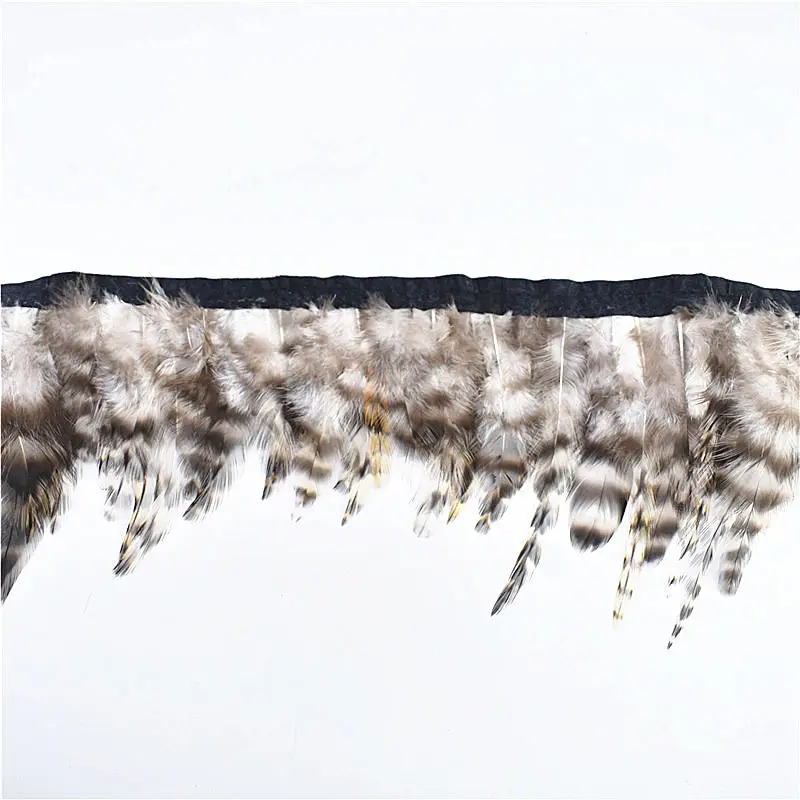 Высокое качество 1 ярд натуральный серый петух шиншилла седло перо лента Trim10-15cm Diy