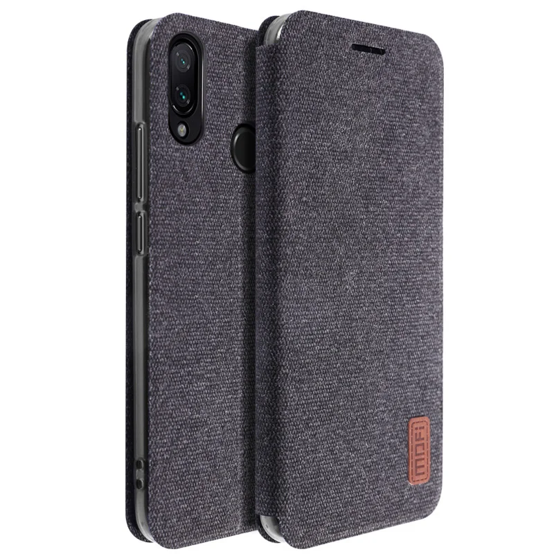 black Чехол-книжка для Xiaomi redmi note 7, силиконовый чехол для задней панели, полный защитный чехол для телефона s MOFi, чехол для redmi note 7 pro - Цвет: black