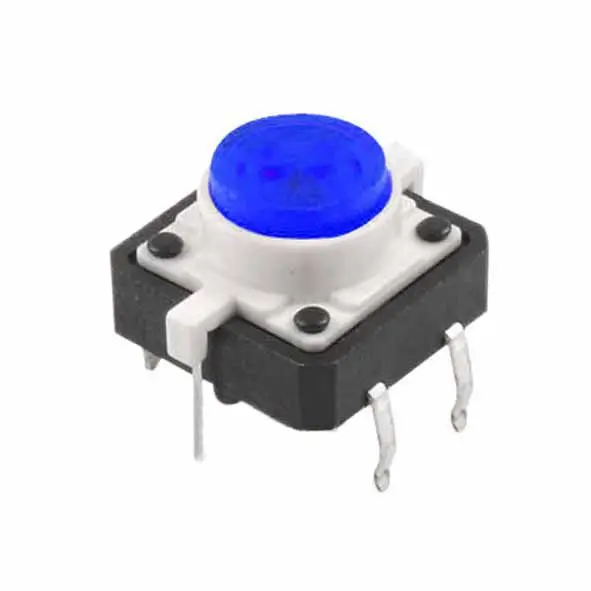 5X Тактильный кнопочный переключатель Мгновенный Такт LED 12X12 мм круглая крышка 5