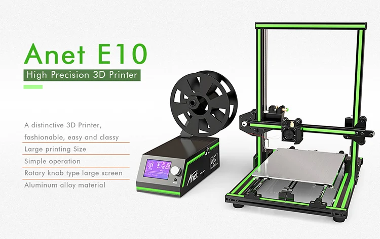 Anet E10 Алюминий рама multi-язык 3D-принтеры Поддержка SD карты Impressora 3d набор «сделай сам» ЖК-дисплей Экран 3d настольная печатная машина