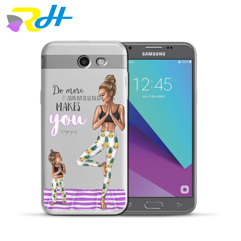 Мягкий ТПУ чехол для Samsung Galaxy J4 J6 J8 2018 коричневый маленьких мам и девочек J3 J5 J7 2017
