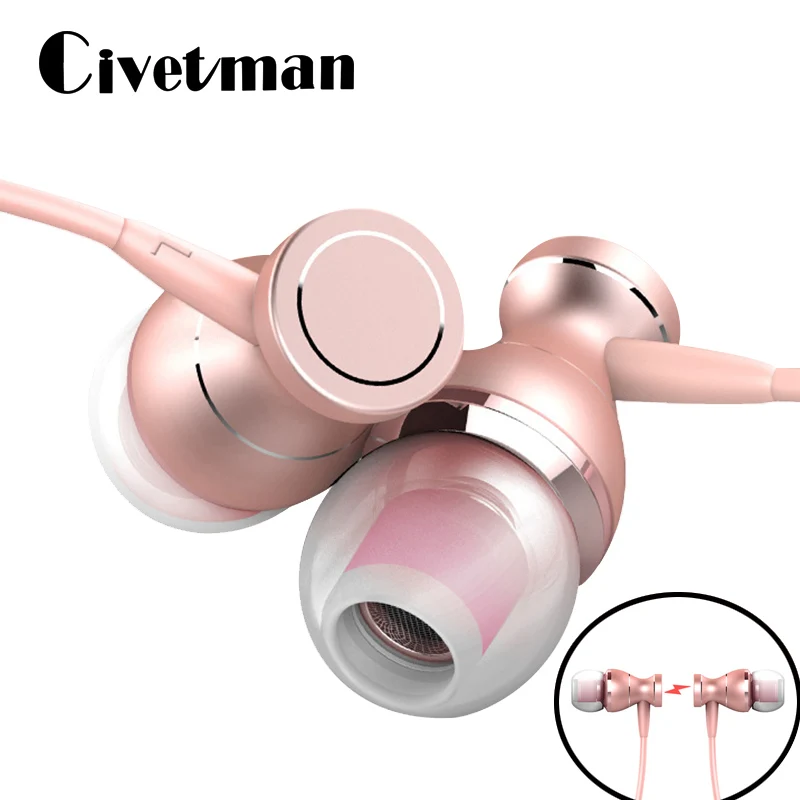 Модные металлические In ear микрофон гарнитуры Bluetooth беспроводные наушники
