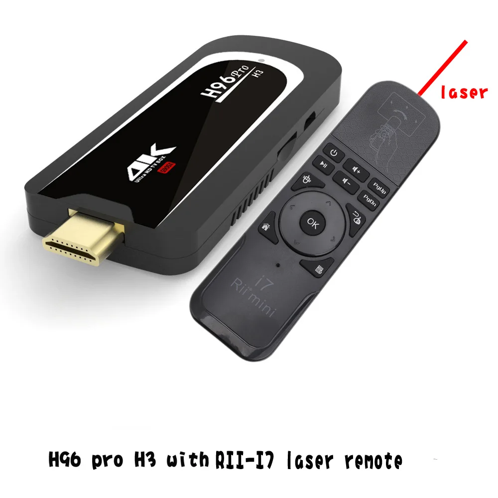 Цвет: желтый H96 Pro H3 мини-ПК с i7 laser Amlogic S905X четырехъядерный Android 7,1 tv Dongle 2GB 16GB 2,4G/5G WiFi BT4.0 1080P 4K HD tv Stick - Цвет: Цвет: желтый