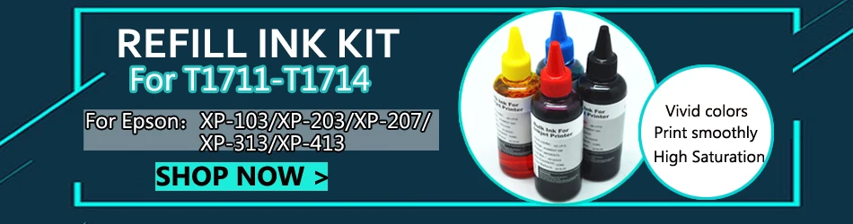 T1711 Refillable патрон чернил для принтера Epson Expression Home XP-103 XP-203 XP-207 XP-313 XP-413 XP-406 XP-306 принтер с ARC чипы
