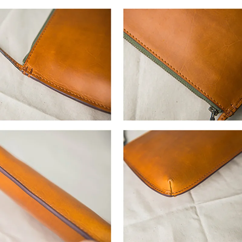 AETOO Head-layer cowhide envelope bag retro leather solid color small square single shoulder oblique carry summer female | Багаж и сумки