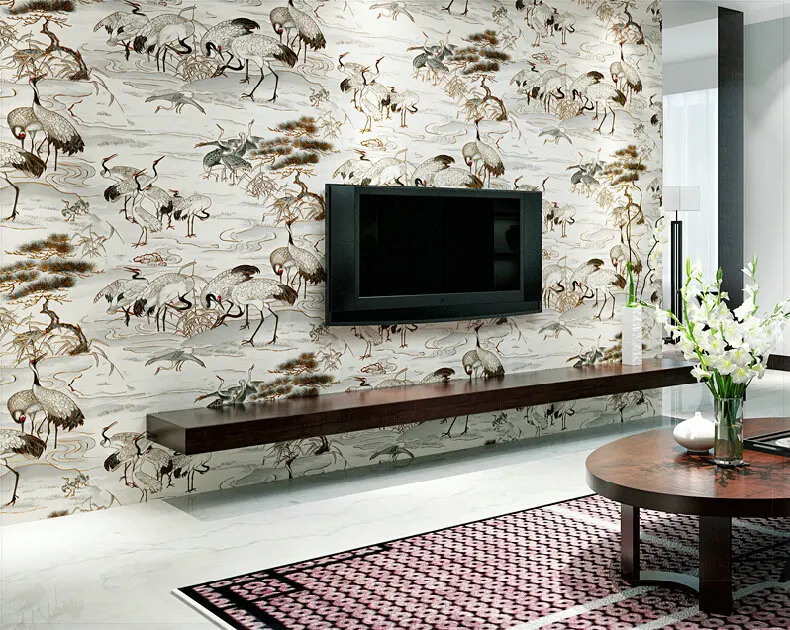 wallpaper classical Chinese ink landscape Baihe environmental protection bedroom sofa TV setting wall | Обустройство дома