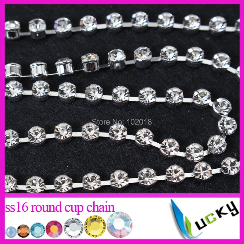 Free shipping! 10 yards 16ss crystal cup chain rhinestone trim with 888a quality strass Beads for decorations | Дом и сад
