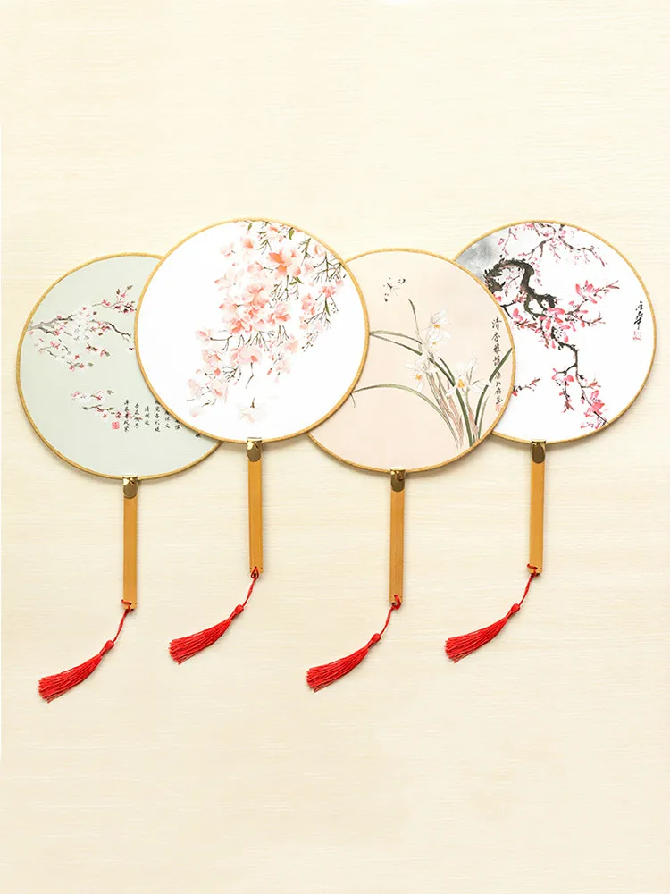 1 шт. винтажный Круглый Вентилятор классический китайский стиль вышивка ручной