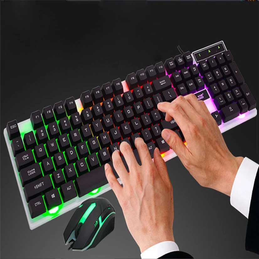Английская игровая клавиатура D280 с подсветкой светодиодный RGB цветной колпачок