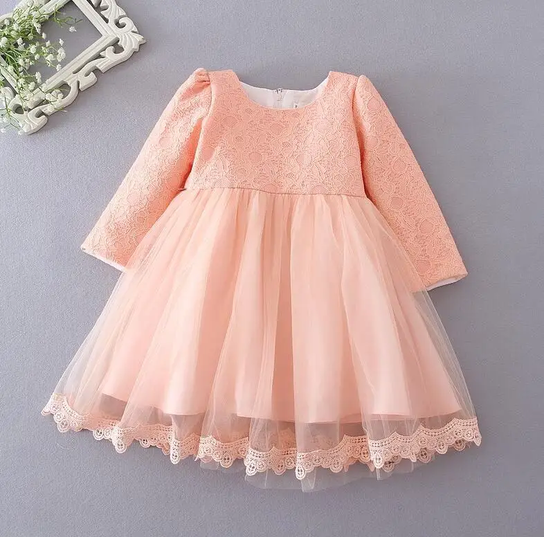 Детское платье с длинным рукавом для крещения 2017|dress mesh|dress bandagedress up baby s |
