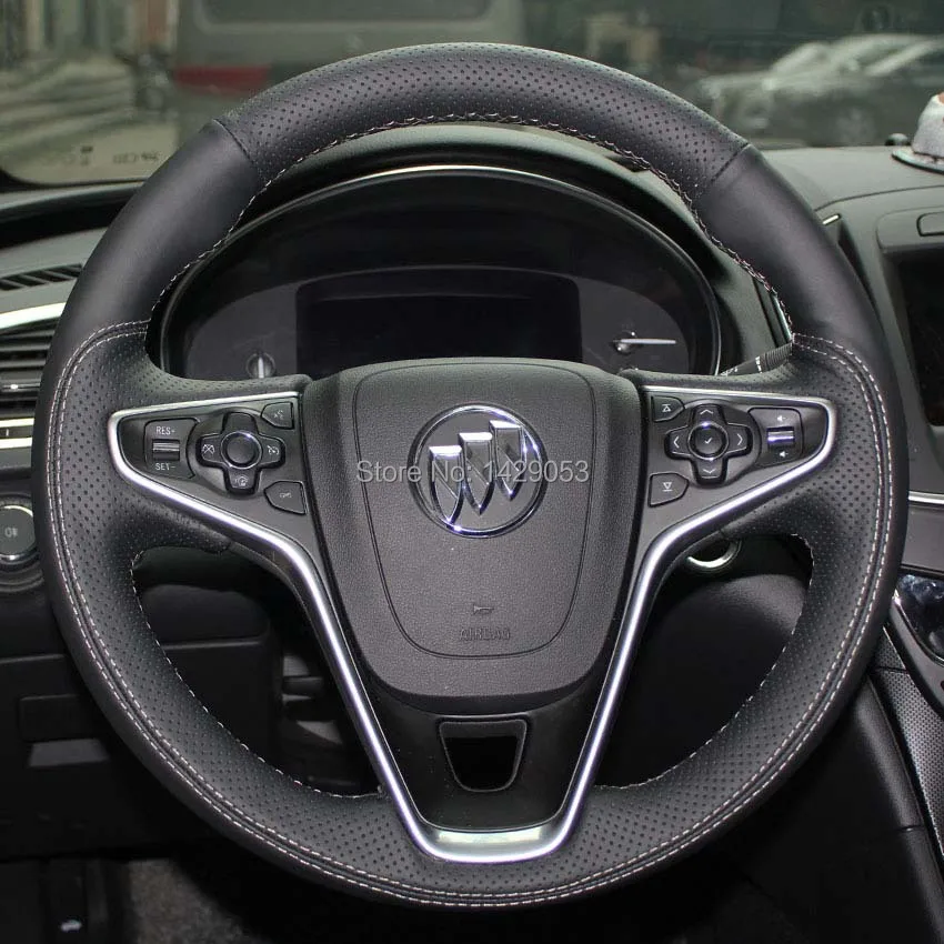 

Case for Buick Regal 2014 Steering wheel covers Car styling DIY genuine leather Anti-slip breathable steering covers