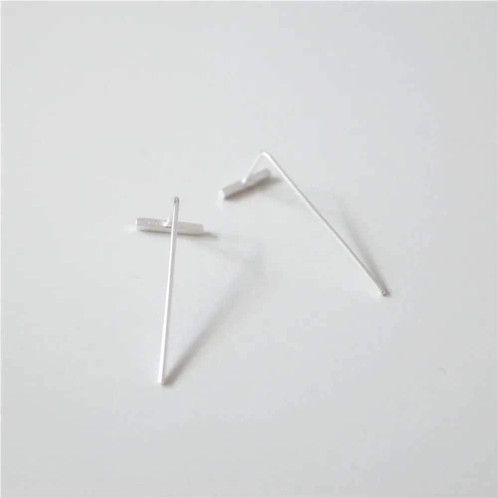 Женские серьги гвоздики из серебра 925 пробы с длинными полосками|stud earrings|stud earrings