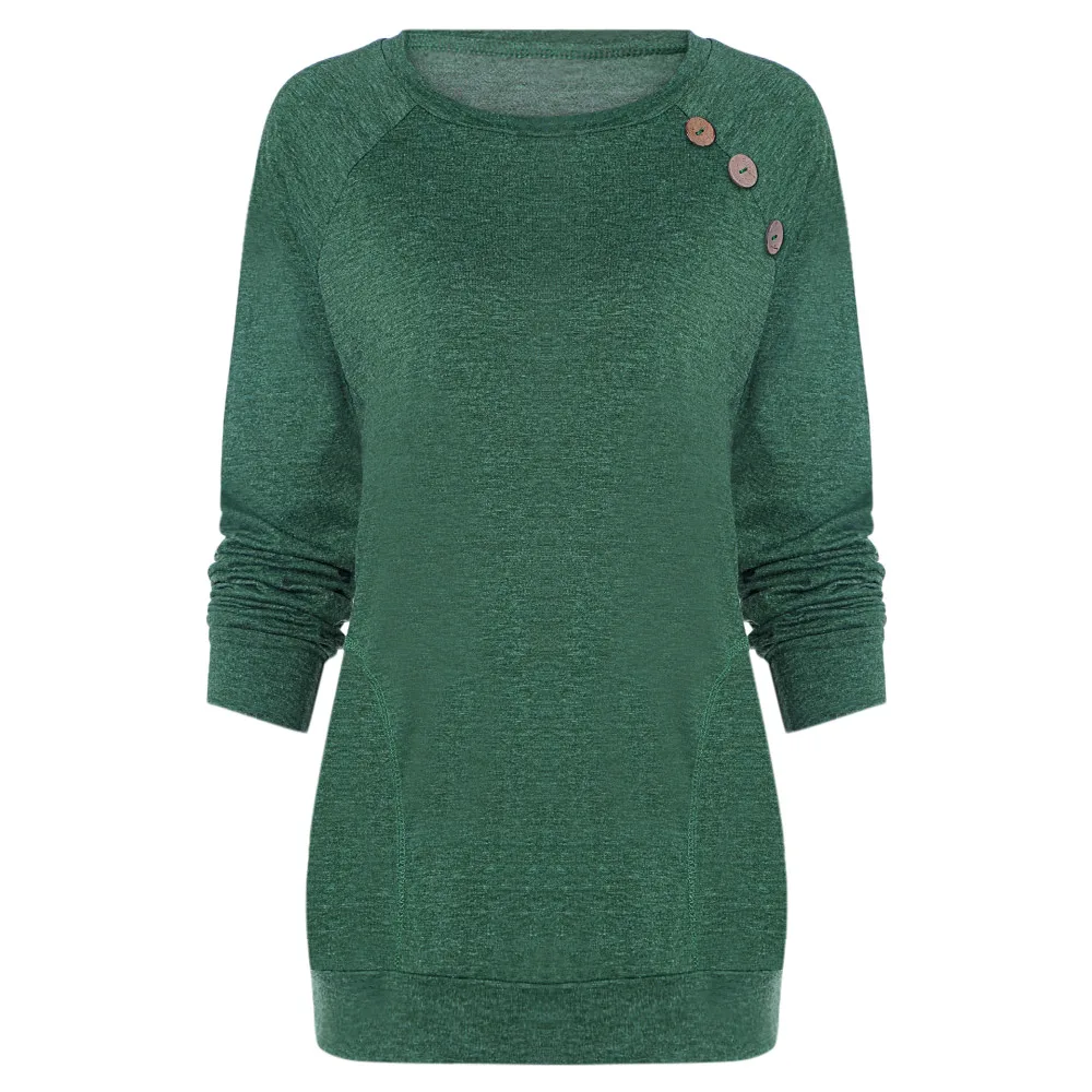 Женская футболка VESTLINDA Повседневная с длинным рукавом и карманом на пуговицах