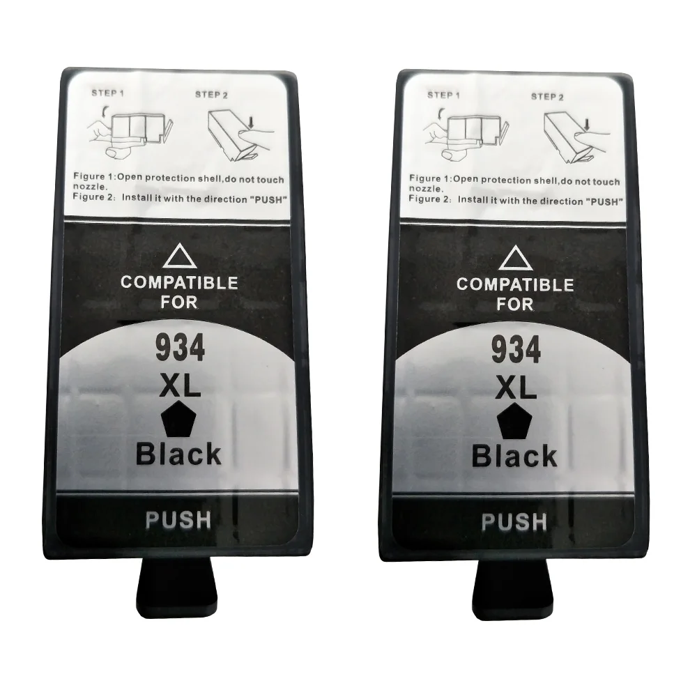 

2PK 934 934XL Black Ink Cartrdiges Replacement for Officejet Pro 6830 6230 6835, Officejet 6815 6812 6820 6220 Printers