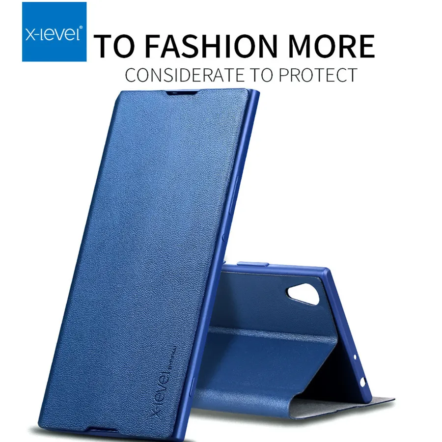 Чехол книжка X Level для Sony Xperia XZ XZ1 XZ2 XZ3 Premium XA2 Ultra 10 plus роскошный кожаный чехол в