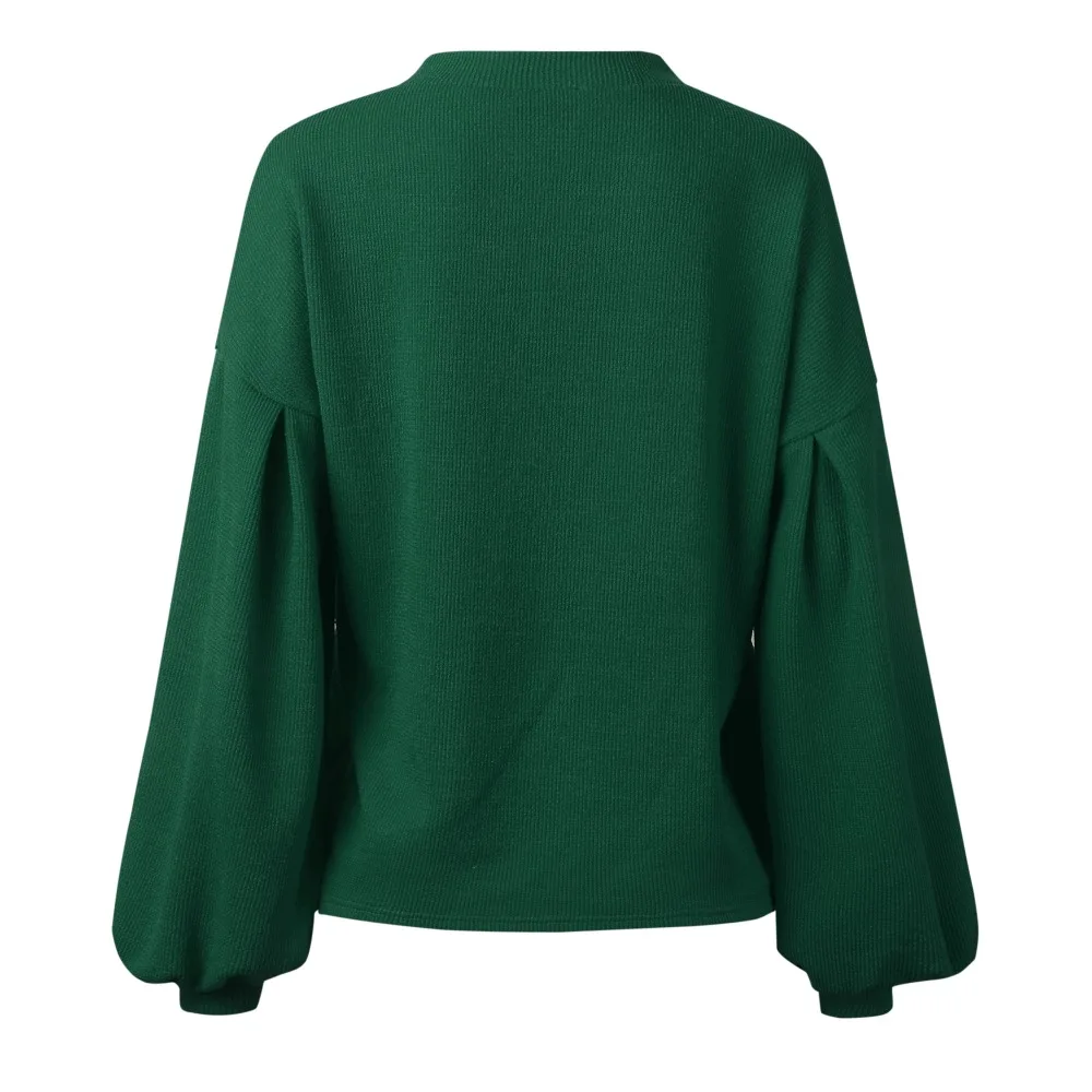 Свитер Женский вязаный с длинным рукавом-фонариком на осень/зиму | Женская одежда