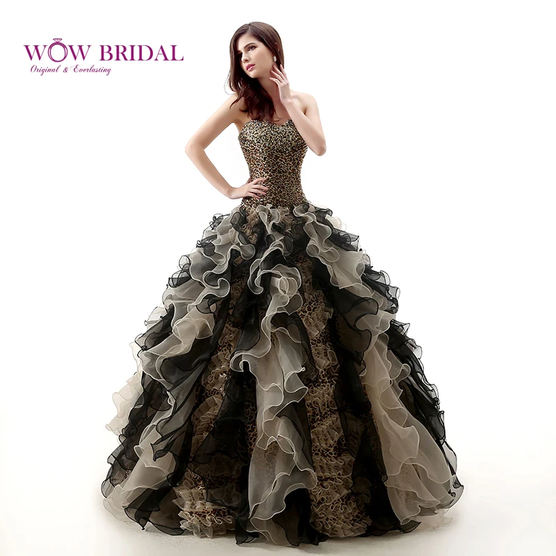 Wowbridal сексуальное платье с леопардовым принтом Пышное Платье 2021 милое вечернее