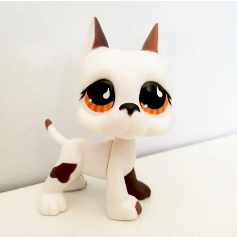 Литл пет шоп собаки редкие лпс игрушки догов#750 с магнит littlest pet shop dogs rare original lps toys great dane white puppy with brown eyes free shipping