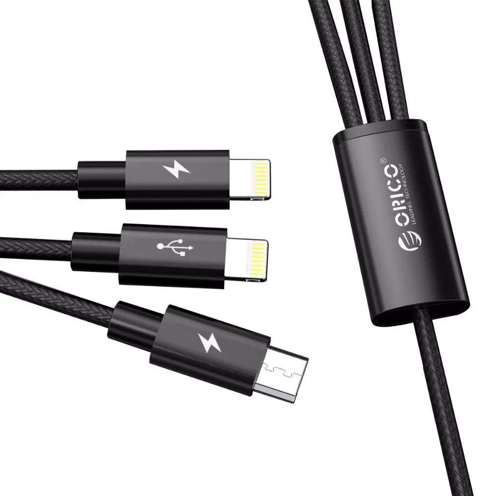 USB кабель ORICO UTS3 3 в 1 макс. ток А для зарядки и передачи данных iPhone X 8 7 Samsung Xiaomi Huawei с 2