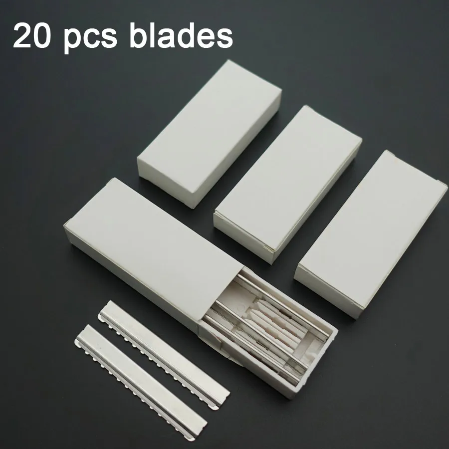 20 blades Филировочная расческа, филировочный нож, металл из нержавеющей стали, ручка вращается на 360 градусов - Цвет: 20 blades