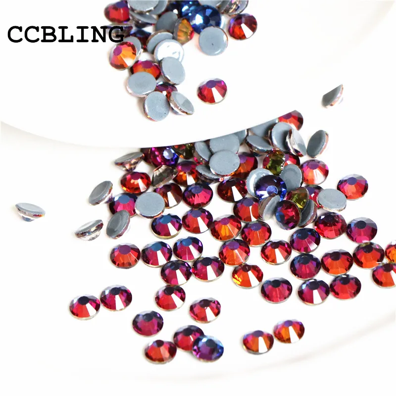 CCBLING Стразы с синим пламенем Свободные плоской спинкой стразы горячей фиксацией