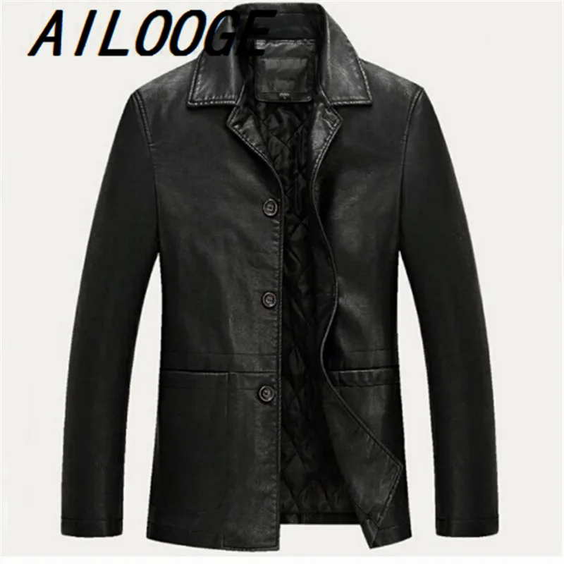 Кожаная куртка Мужская из мягкой кожи мужские деловые повседневные пальто