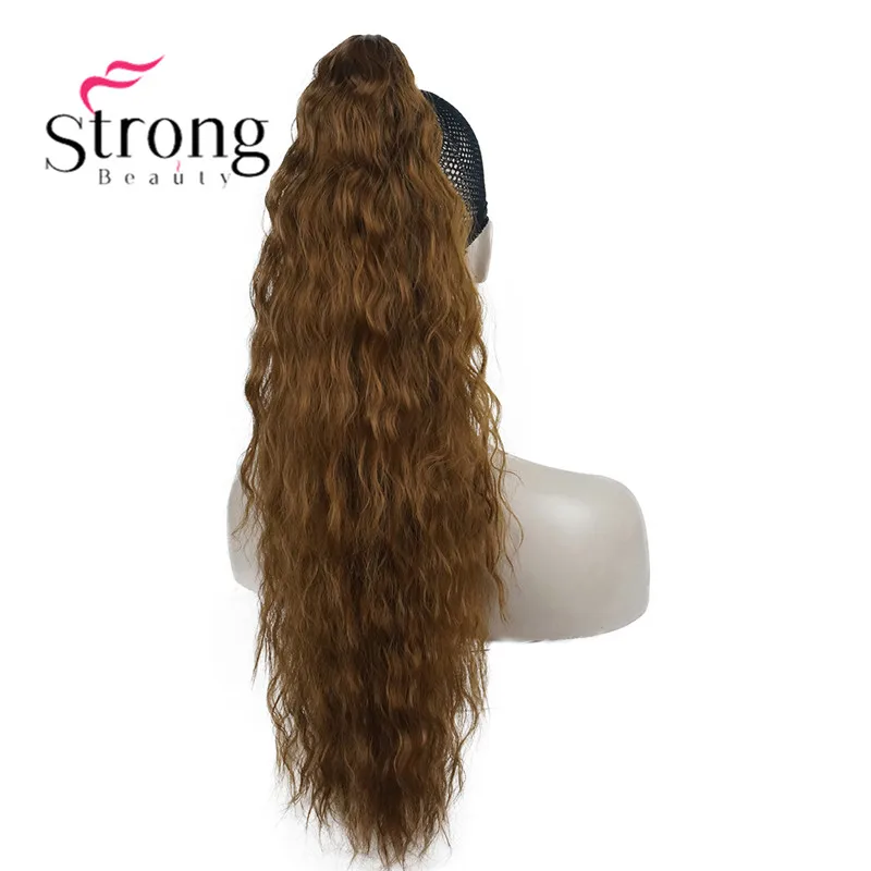 StrongBeauty 24 ''6 цветов синтетический конский хвост Кудрявые Волнистые коготь наращивание волос клип на шнурке шиньон