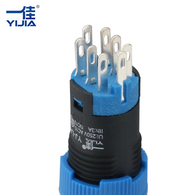 Мини Серебряный контакт 12 мм Мгновенный квадрат с подсветкой светодиодный