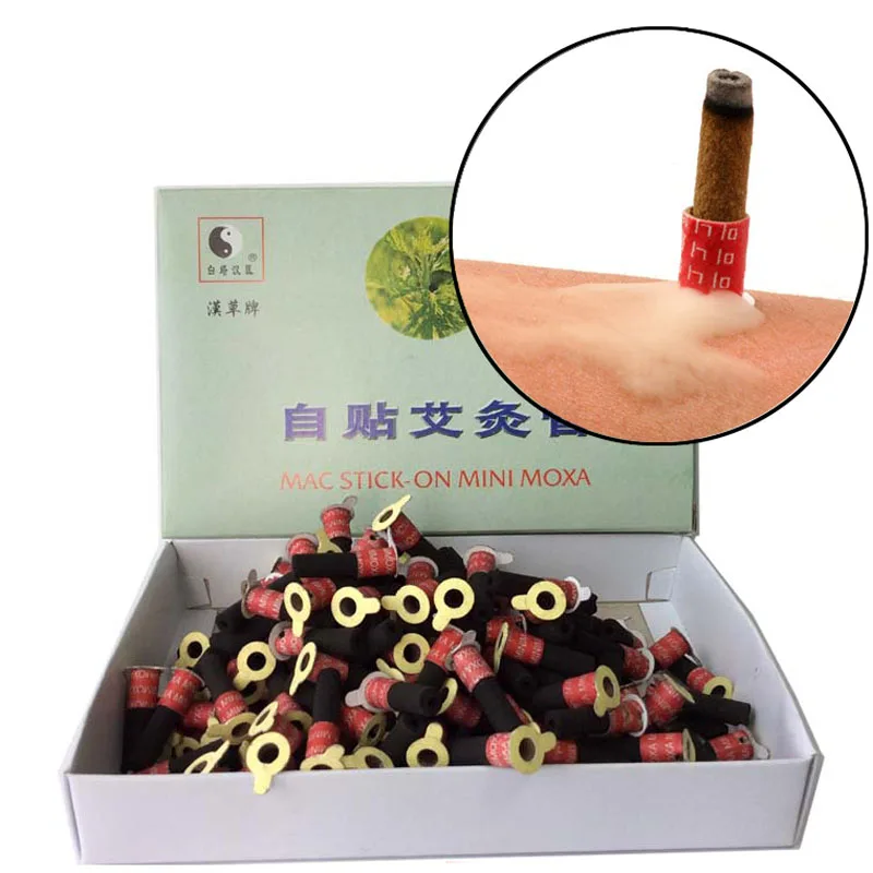

high quality Smokeless self-stick Moxa tube acupuncture massage moxibustion tube 180pcs moxa sticks