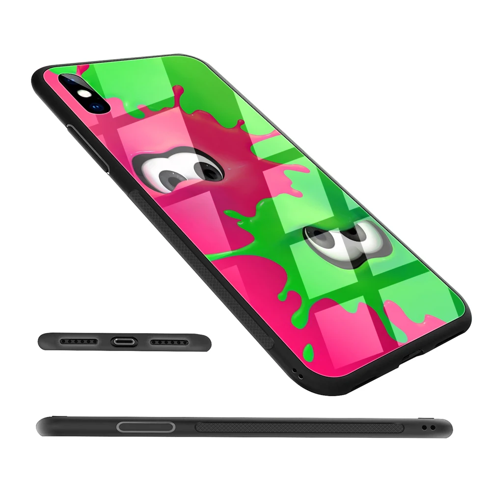 Lavaza colorful art cartoon Splatoon 2 Tempered glass TPU Case for iPhone XS Max XR X 8 7 6 6S Plus 5 5S SE | Мобильные телефоны и