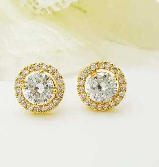 Свадебный комплект ювелирных изделий из розового золота свадебные серьги + ожерелье браслет подарочный