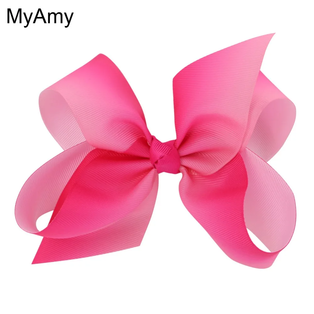 MyAmy 24pcs/lot 6'' grosgrain ribbon hair bows WITH alligator clips boutique rainbows bow girls hairbow For Teens Gift | Детская
