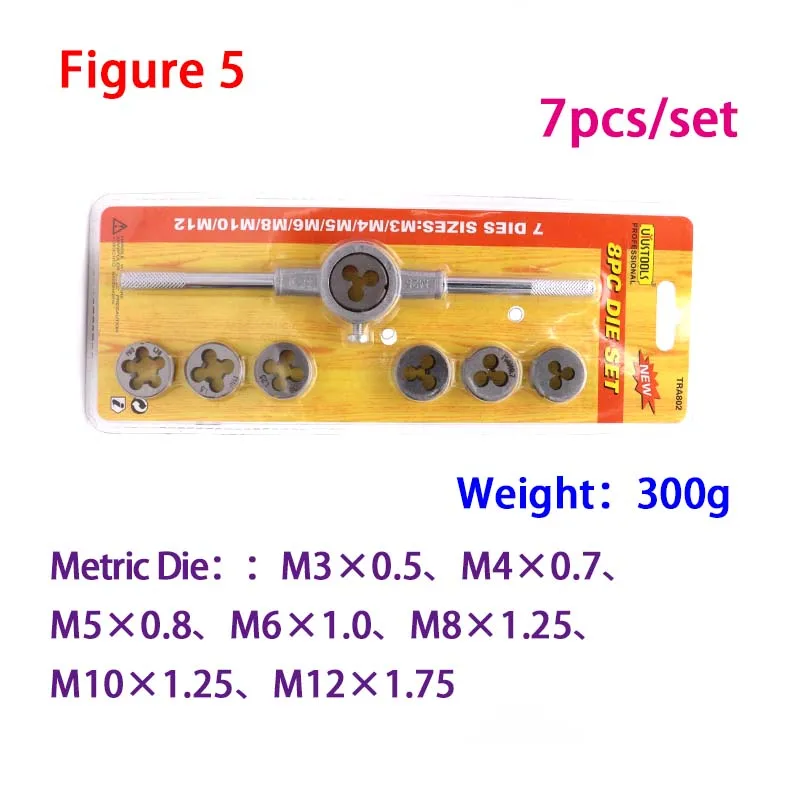 

Tap and Die Set NC Screw Thread Plugs Taps Wrench Multi-function Manual Screw Taping Cutting Adjusting Tools Kit Set