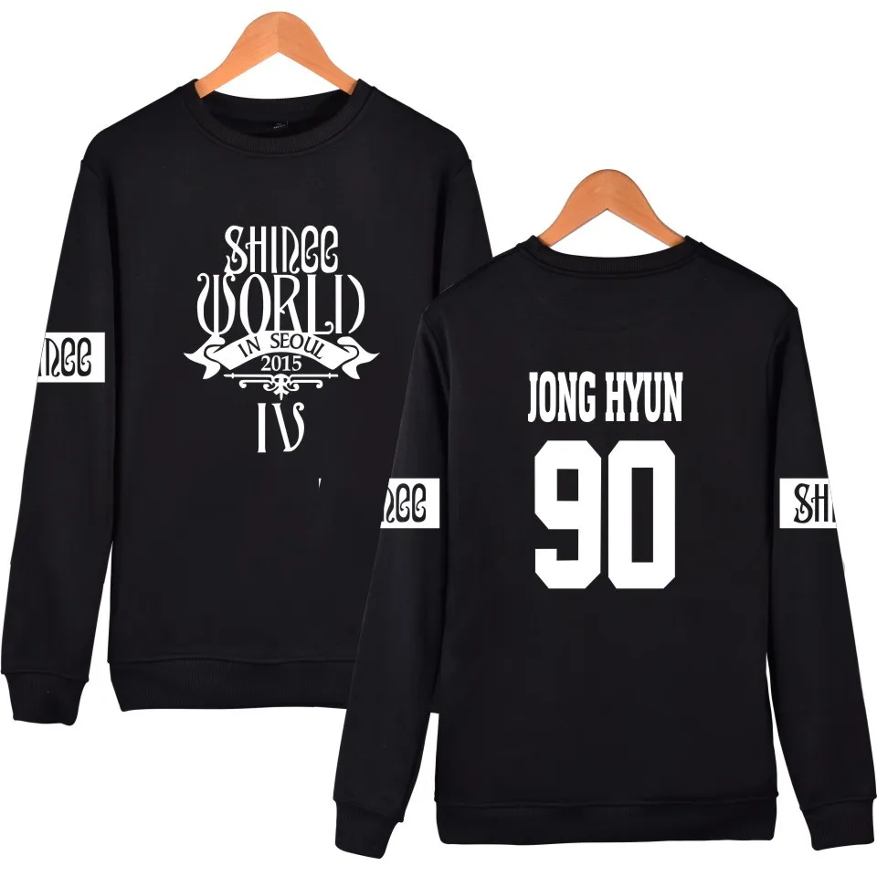 Batigol SHINee команды монолитным Толстовка мужчины хлопок корейский Idol команда осень