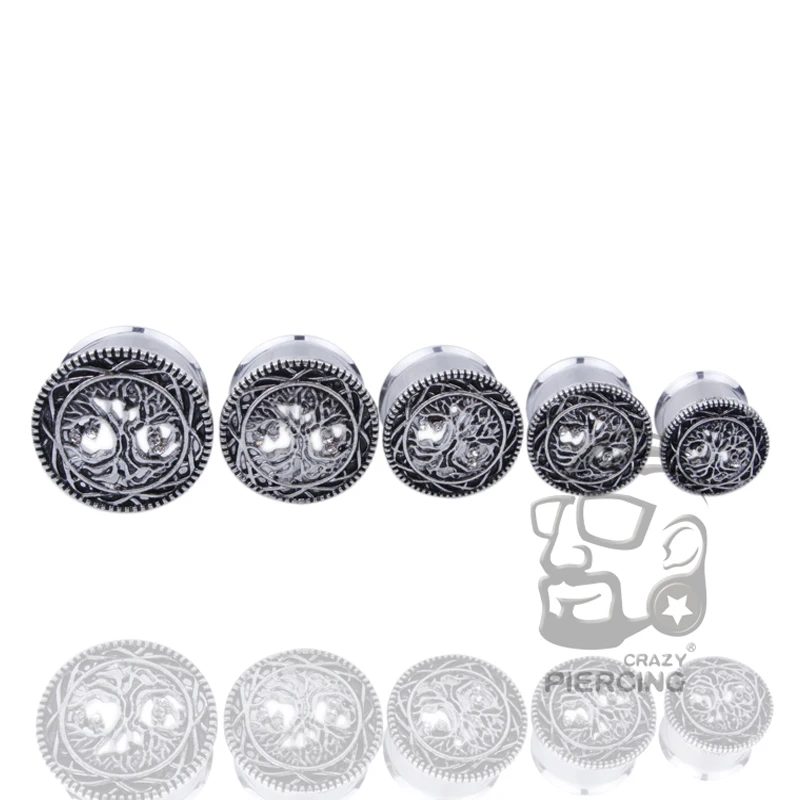 2 шт. Древо жизни дизайн винт подходят стальные затычки для ушей и тоннели