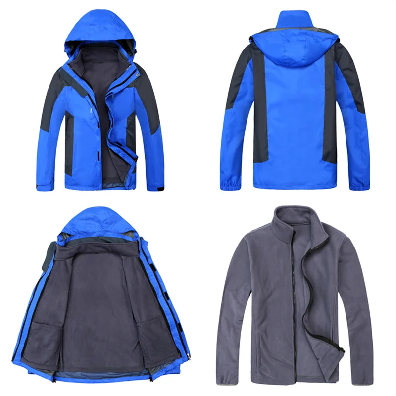 RAY GRACE Winter Waterproof Hiking Jacket Men Windbreaker Female Windproof Outdoor Camping Fleece 3in1 Women Coat Parka | Спорт и