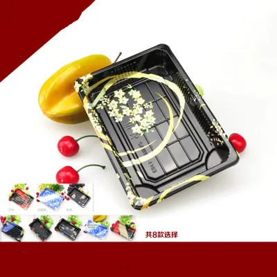 F 3# суши упаковки коробки с крышкой. Коробка для упаковки суши с крышкой на вынос коробки 50 шт - Цвет: F