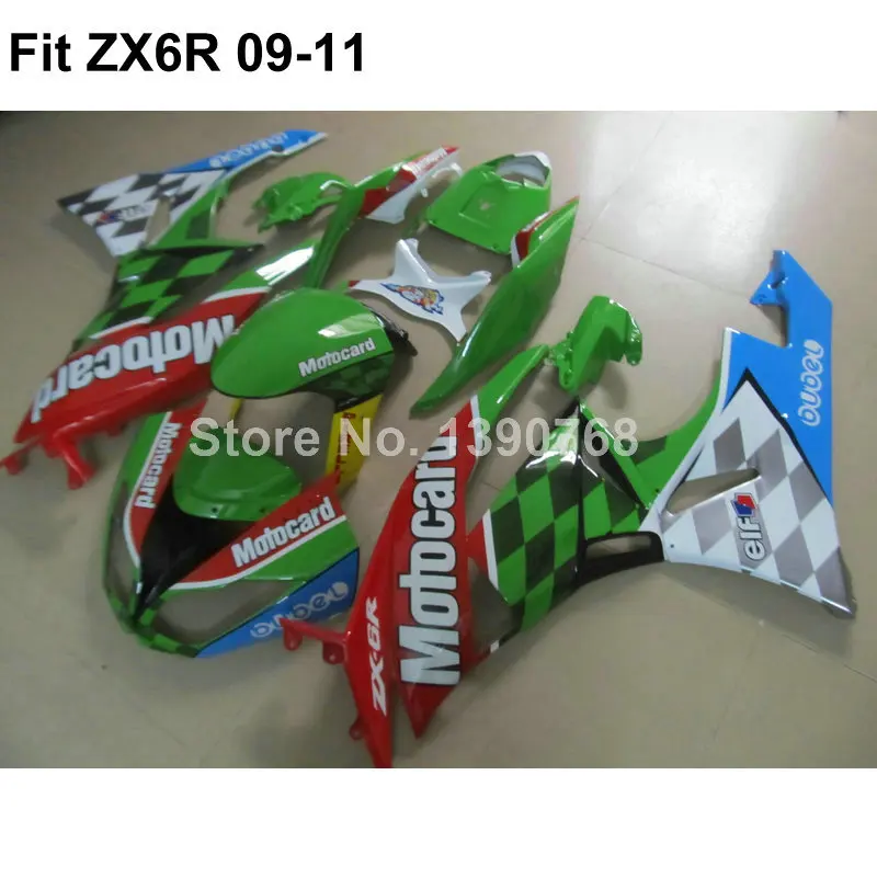 Пластиковый обтекатель ASB для Kawasaki Ninja ZX6R красный белый зеленый лайм 09 10 11 блесток