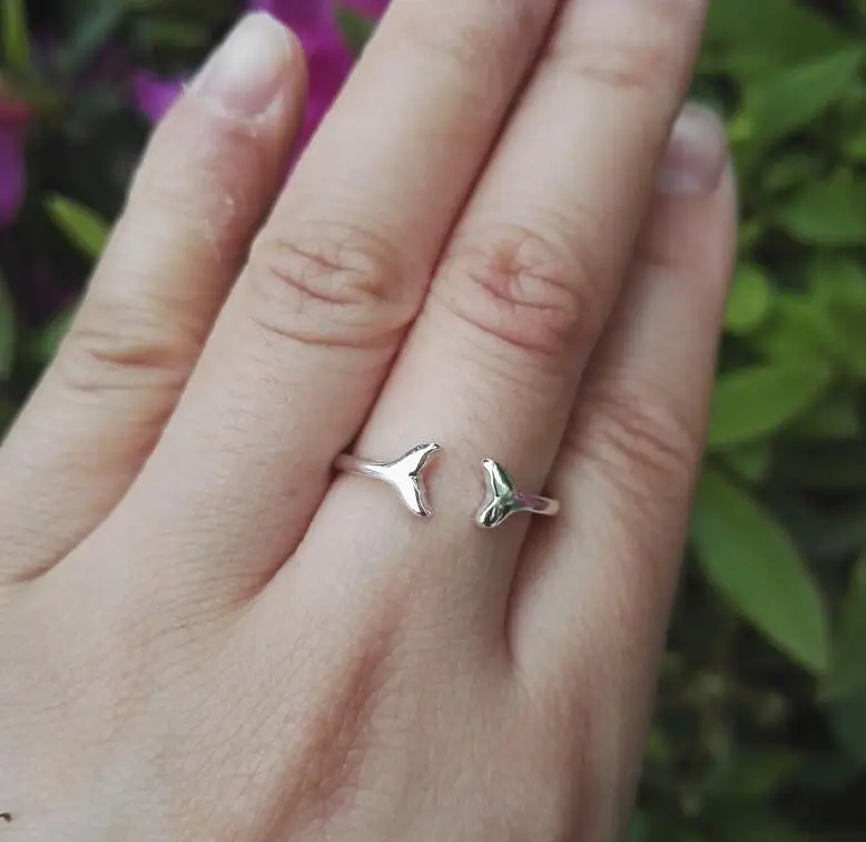 SanLan 1pcs high quality silver color Bohomian Boho Leaping Dolphins Ring | Украшения и аксессуары