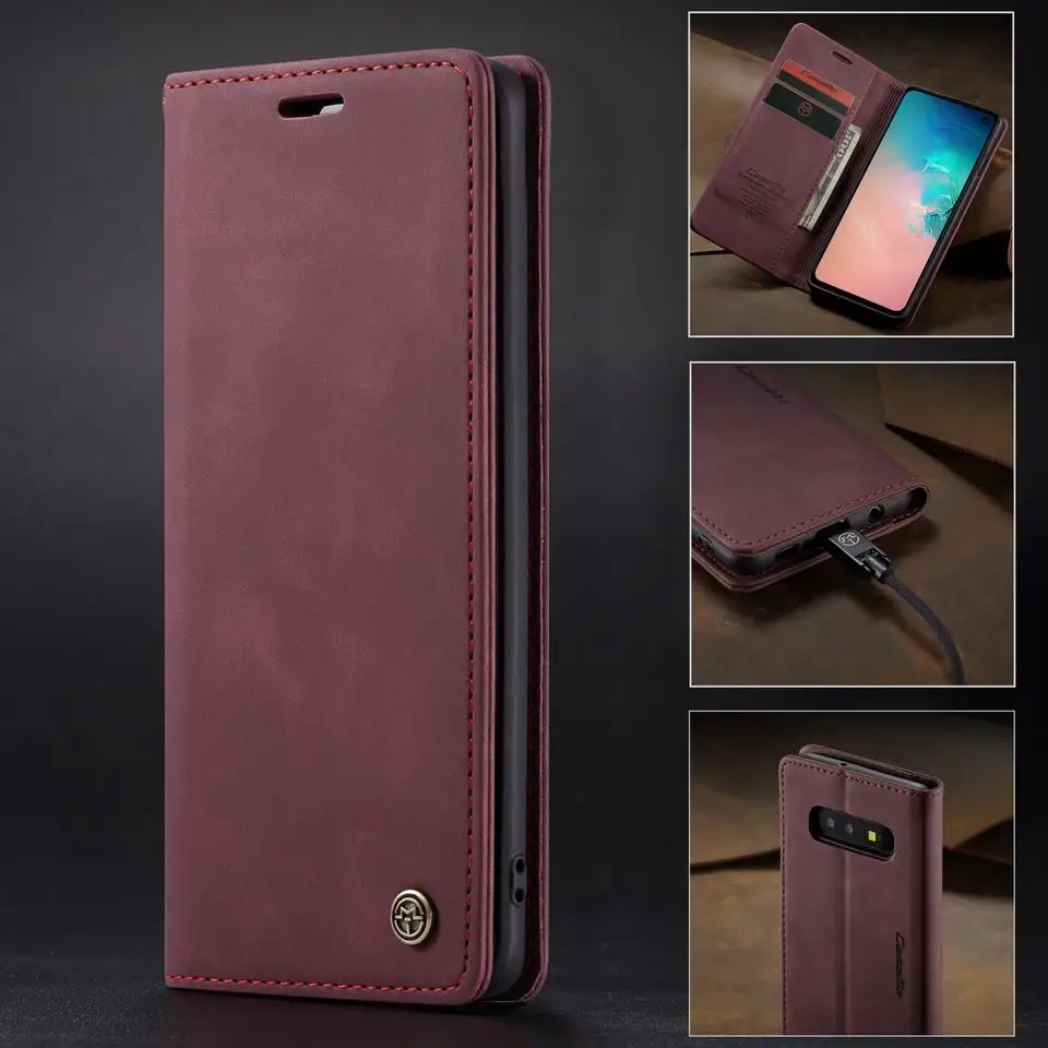 Флип-кейс из искусственной кожи для samsung Galaxy S10 Plus S10E 5G S8 S9 Plus S7 Edge чехол для телефона высококачественный магнитный складной чехол