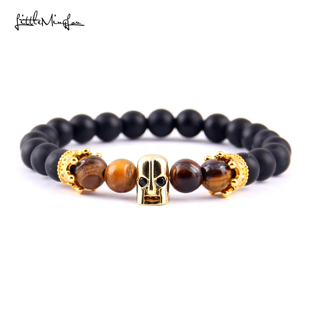 Браслет маленький MingLou с изображением спартанской короны и шлема мужской браслет