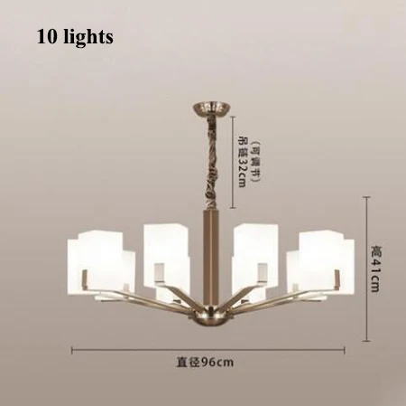 10 lights Современные никелевые металлические светодиодные люстры, освещение для столовой, стеклянный абажур, светодиодные подвесные люстры, Светильники для спальни, подвесные светильники - Цвет абажура: 10 lights