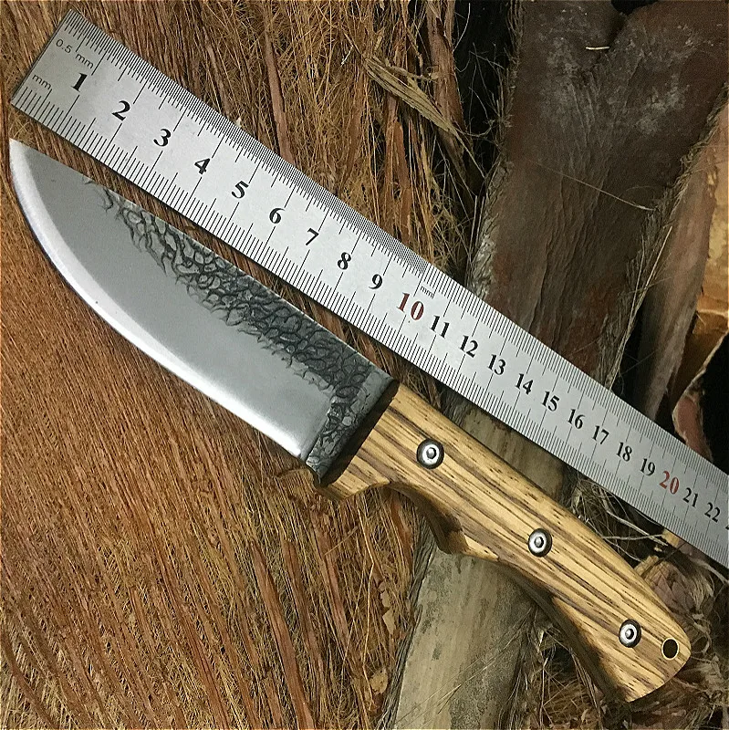 Стальной ручной ковочный нож AISI420 с деревянной ручкой 59HRC shadow охотничий