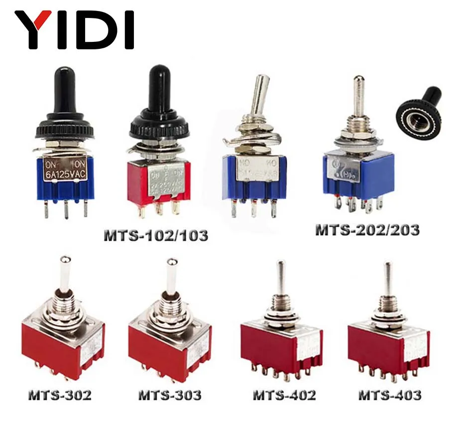 6A 125VAC мини 6 мм МТС 102 103 202 203 302 303 402 403 рычажный Переключатель ВКЛ/ВЫКЛ SPDT DPDT on off на 3PDT с водонепроницаемой крышкой
