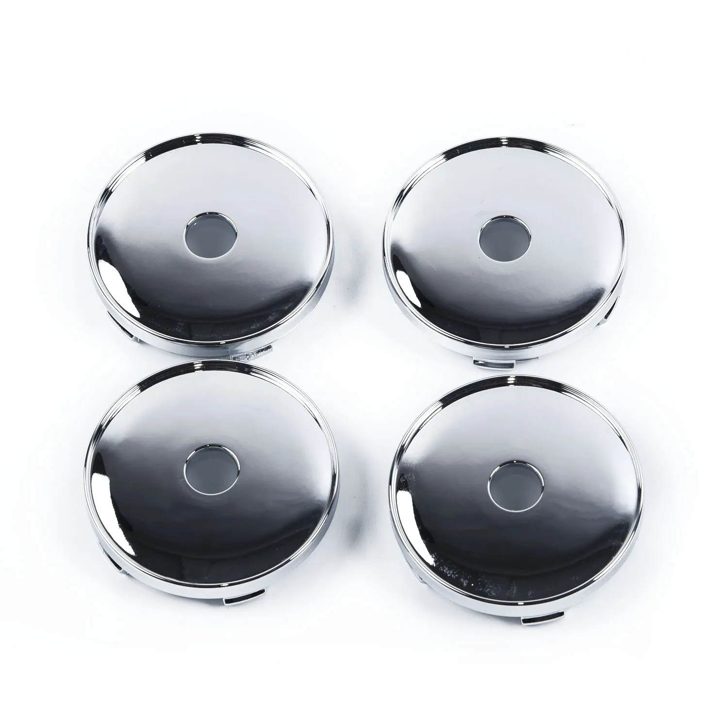 

No Logo Wheel Hub Covers Set 60mm ABS Silver Universal Car Trucks Vehicle