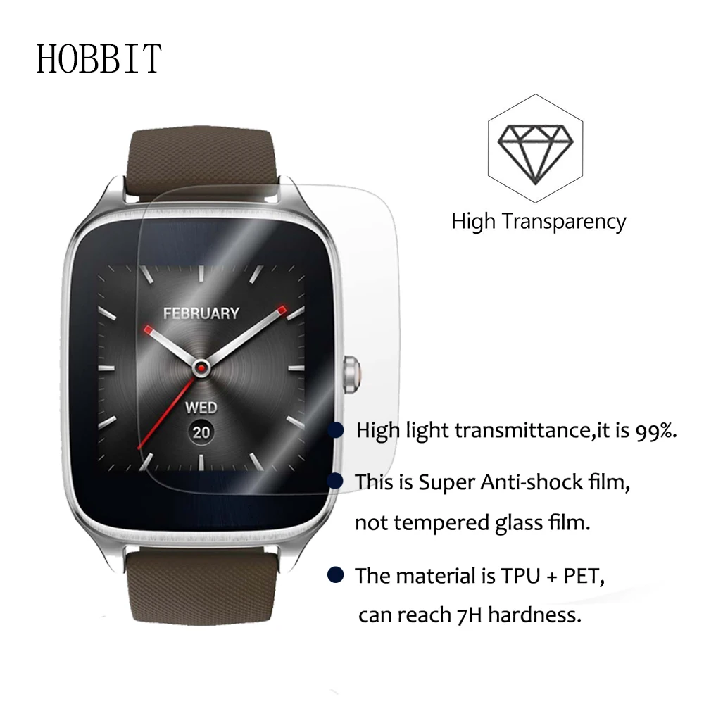 3 упаковки для ASUS ZenWatch 2 W1501Q 1,63 дюймов Анти-шок 7H Нано покрытие пленка взрывозащищенные Смарт-часы, пленка защитная пленка для экрана