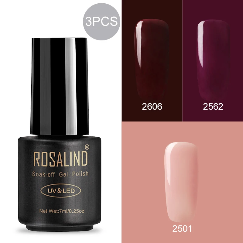 RA-3GELS-09 Гель-лак для ногтей ROSALIND 7 мл Полупостоянный УФ-гель гибридный набор для маникюра смывка для лака белый праймер - Цвет: RA-3GELS-09