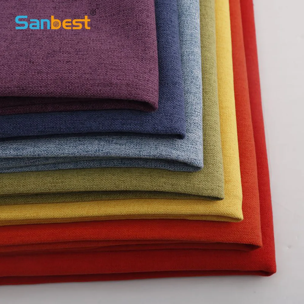 Sanbest однотонная хлопковая льняная ткань с вышивкой DIY Ткань для шитья дома Чехол