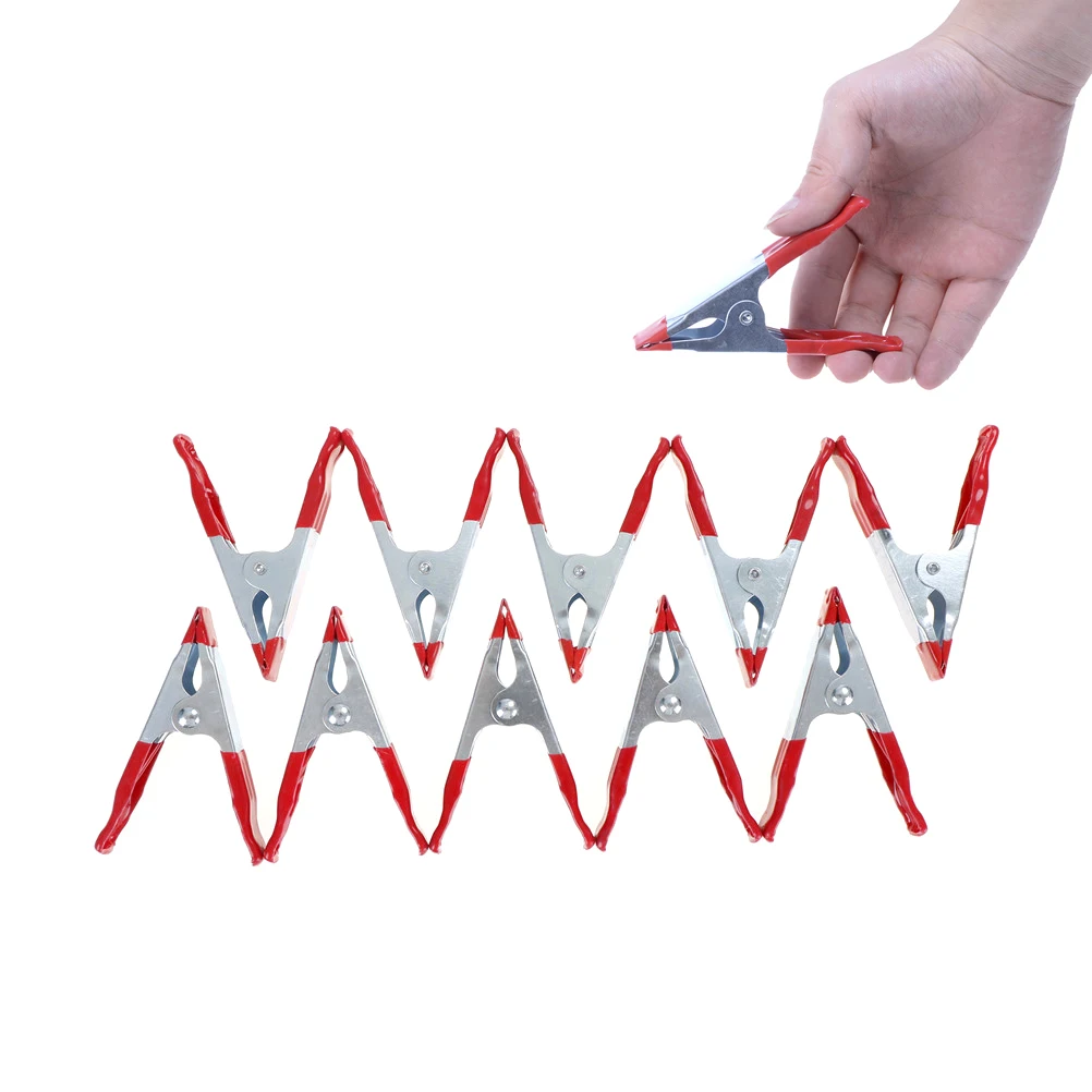 

5 шт. 4-дюймовые металлические сверхпрочные пружинные зажимы, зажим под крокодила, красные пластиковые наконечники, зажимы для инструментов,...