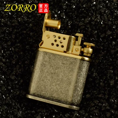 ZORRO винтажная латунная масляная зажигалка, автоматическое зажигание, игра и сбор и подарок керосиновая зажигалка